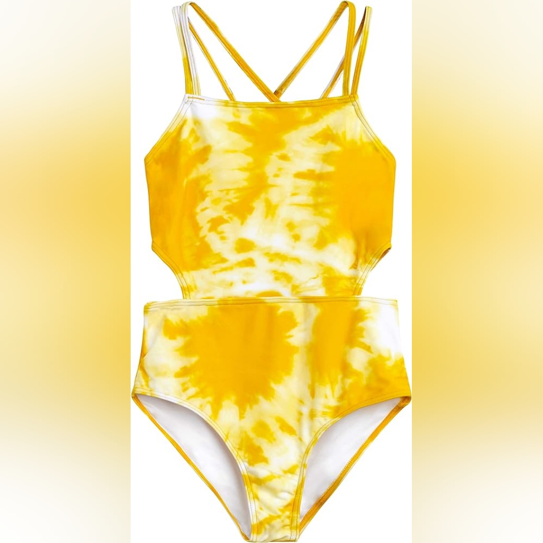 Kanu Surf Girls Beach Girl Sport Cut-Out One Piece Swimsuit Size 8